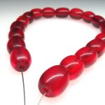 画像2: レッドクリアボヘミアン棗型　短連 (2)