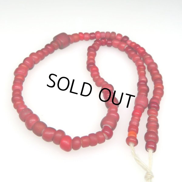 ヴェネチアンビーズ/ホワイトハーツ/金赤+血赤ホワイトハーツ 短連