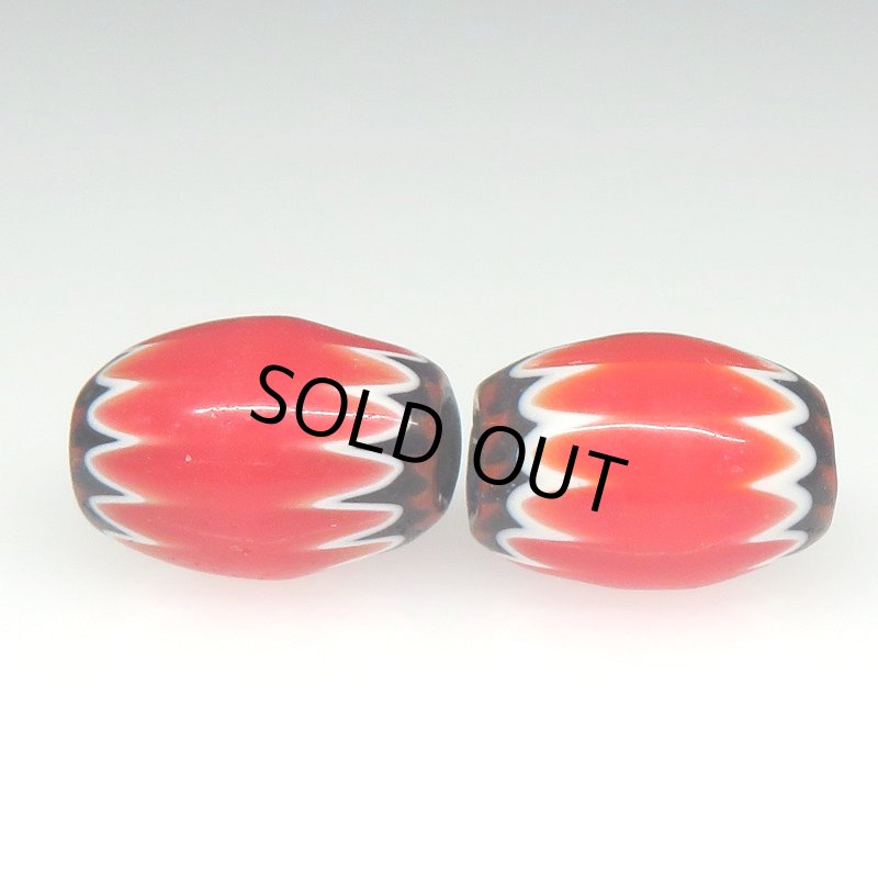 画像3: レッドシェブロン小粒　2個セット (3)