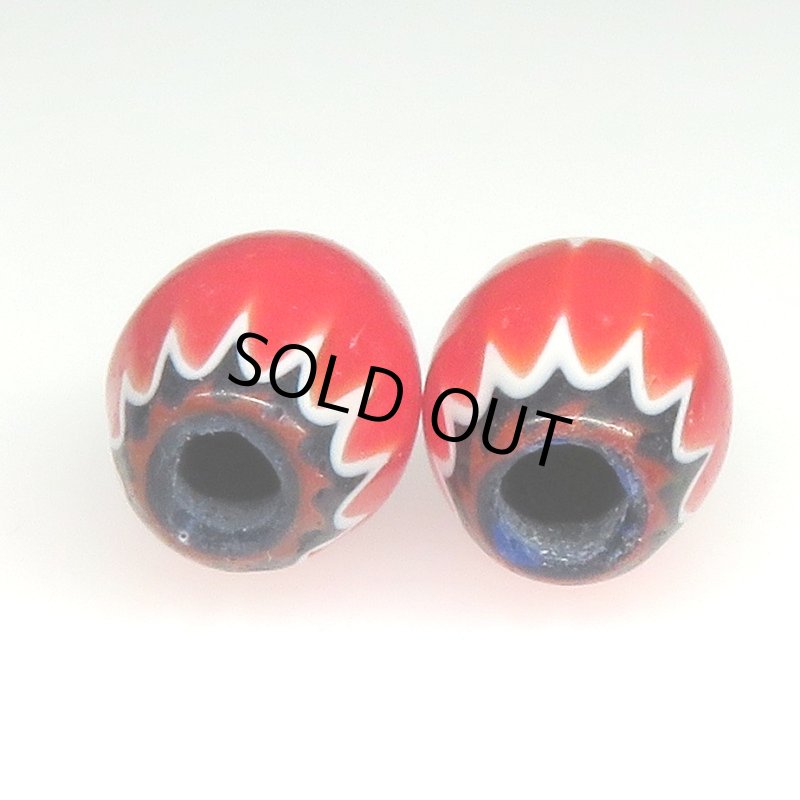 画像4: レッドシェブロン小粒　2個セット (4)