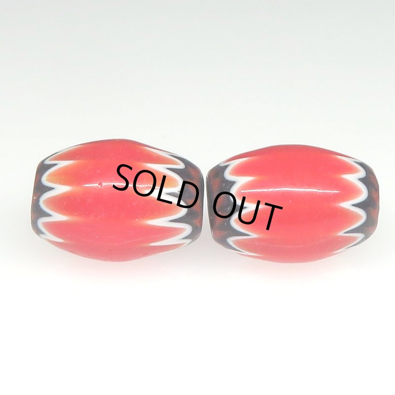 画像2: レッドシェブロン小粒　2個セット (2)