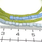 画像2: 草色小粒+ブルーグレーチューブ型シードビーズ連 (2)