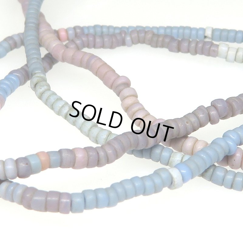 画像3: 薄ピンク+ピンクグレー+ブルーグレー極小シードビーズ連 (3)