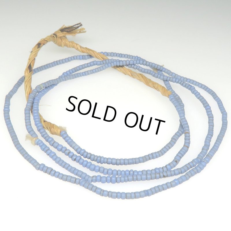 画像1: ブルーグレー+淡いブルー極小シードビーズ連 (1)