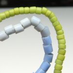 画像4: 草色小粒+ブルーグレーチューブ型シードビーズ連 (4)
