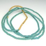 画像1: ブルーグリーン小粒シードビーズ連 (1)