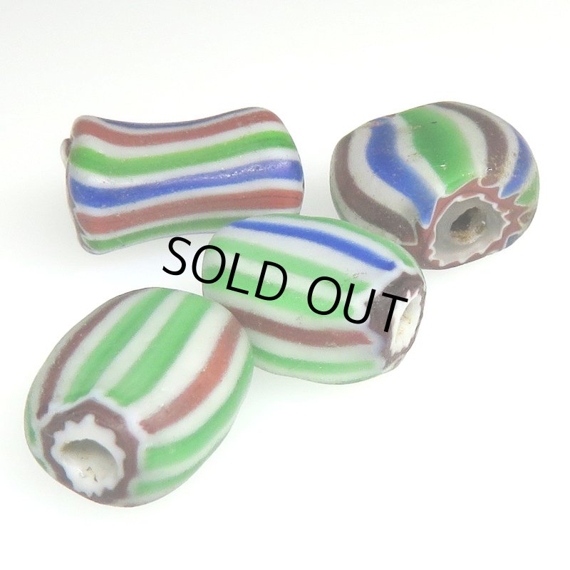 画像1: ヴェネチアメロン　シェブロンタイプフラット+ドッグボーン4個セット (1)