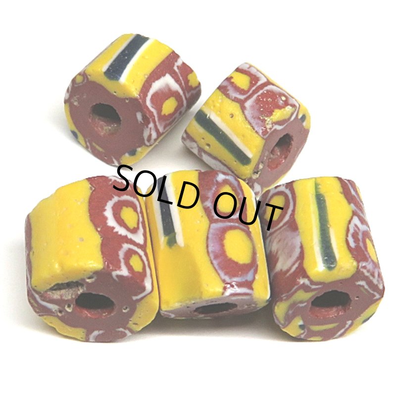 画像2: 小型ミルフィオリ（composite)　5個セット (2)