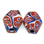 画像1: 六角形フラットミルフィオリ小型　2個セット (1)