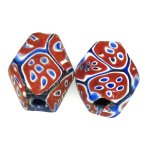 画像2: 六角形フラットミルフィオリ小型　2個セット (2)