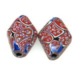 画像1: 美六角形フラットミルフィオリ小型　2個セット (1)