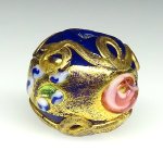 画像2: 金箔トレイルデコレーション　薔薇と忘れな草 (2)