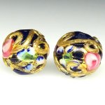 画像2: 金箔トレイルデコレーション　薔薇と忘れな草　2個セット (2)