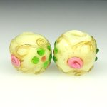 画像2: 金箔トレイルデコレーション　薔薇と忘れな草（2個セット） (2)