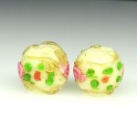 画像1: 金箔トレイルデコレーション　薔薇と忘れな草（2個セット） (1)