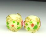 画像2: 金箔トレイルデコレーション　薔薇と忘れな草（2個セット） (2)