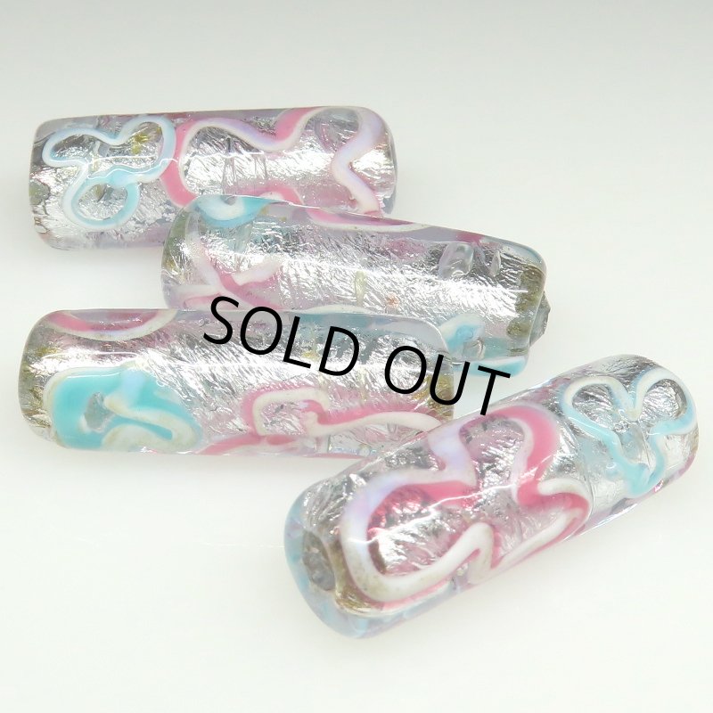 画像1: 80’sヴィンテージ　銀箔ビーズ　難あり (1)