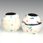 画像1: ピンクとブルーのドット　2個セット (1)