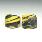 画像1: クリームイエロー+黒マーブル　2個セット (1)