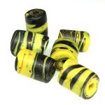 画像1: クリームイエロー+黒マーブル　小6個セット (1)