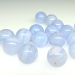 画像1: Blue Lace Agate　ブルーレース瑪瑙　10mm玉　18個 (1)