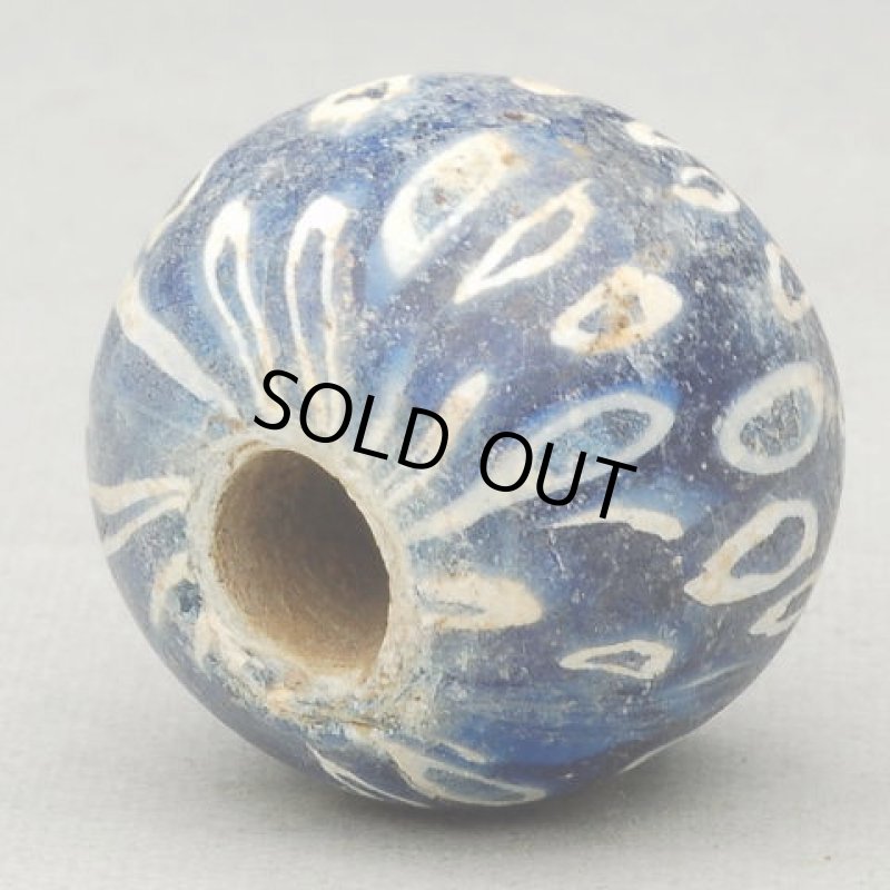 古代ジャワ玉・モザイク貼付け玉瑠璃色