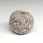 古代ジャワ玉・赤眼モザイク貼付け玉