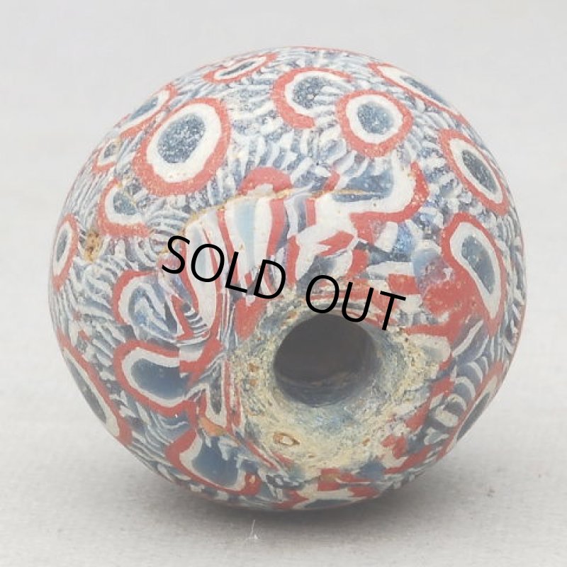 古代ジャワ玉・赤眼モザイク貼付け玉