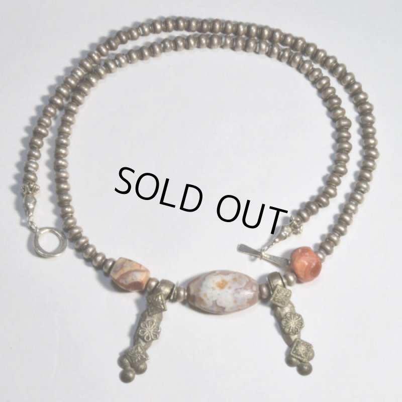 古代瑪瑙とアンティークシルバーのネックレス