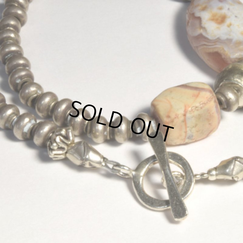 古代瑪瑙とアンティークシルバーのネックレス