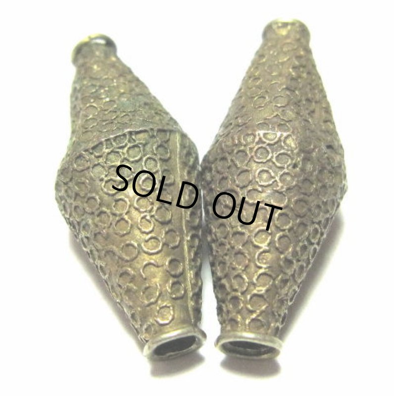 ヨルバ族真鍮ビーズ 2個セット