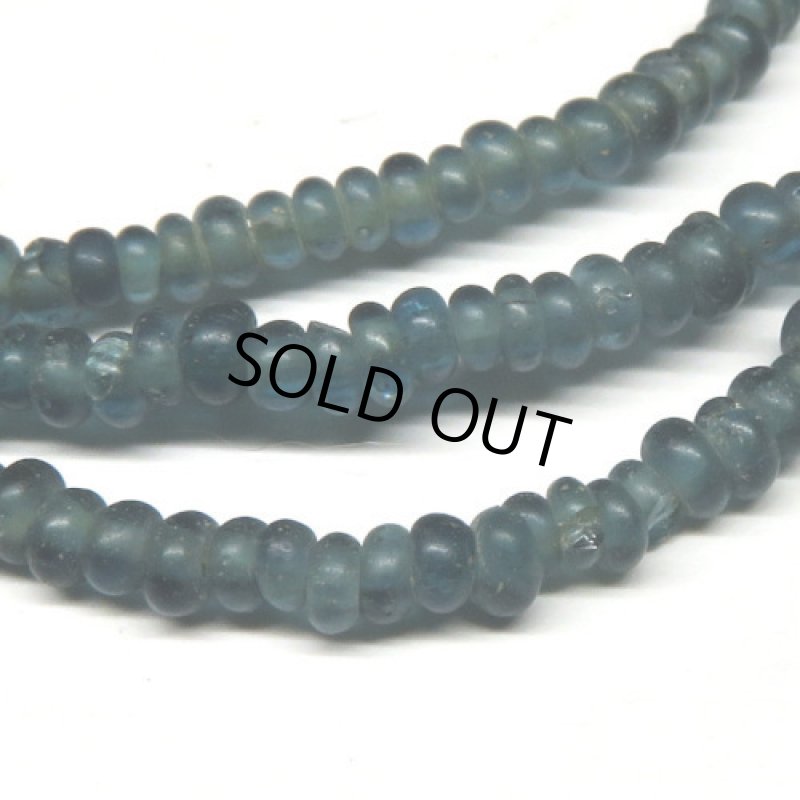 ブルーグレーインドパシフィックビーズ細連