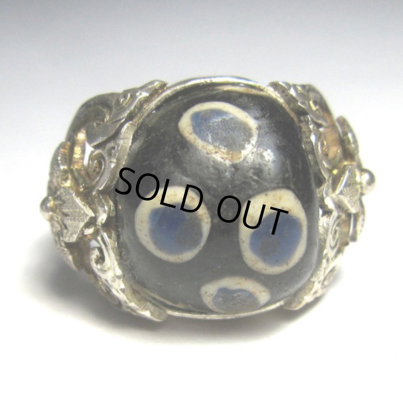 古代とんぼ玉のシルバーリング