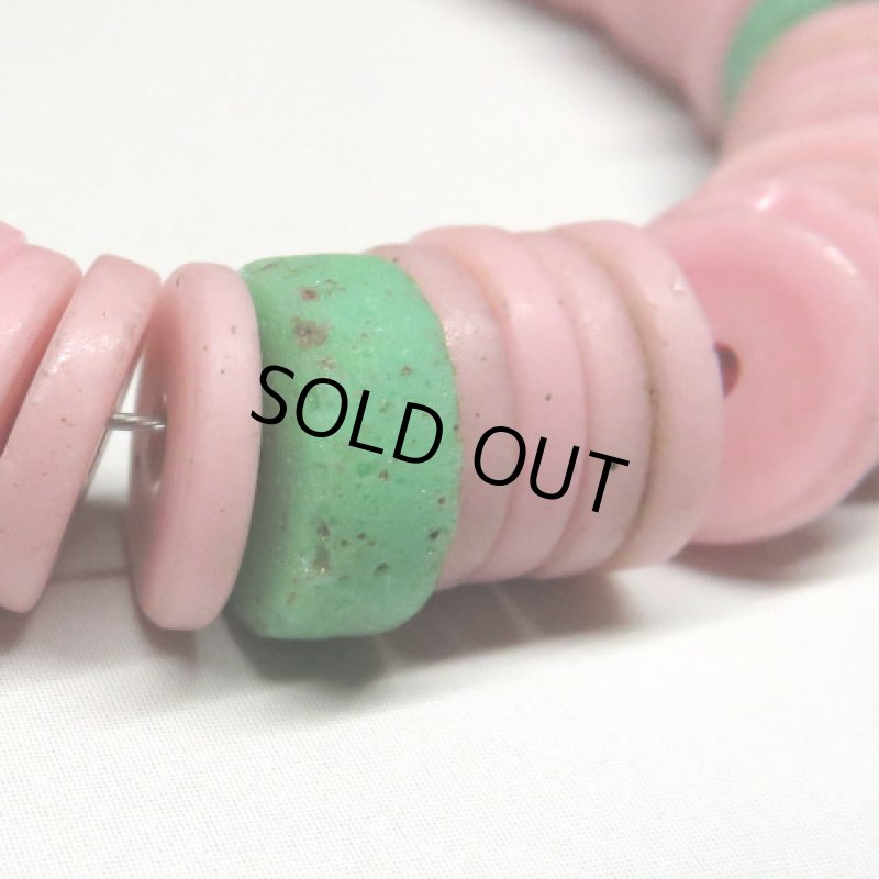 ボヘミアンディスク ピンク+グリーン短連