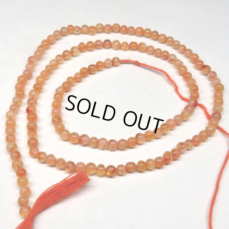 Carnelian　カーネリアン丸玉連　3mm