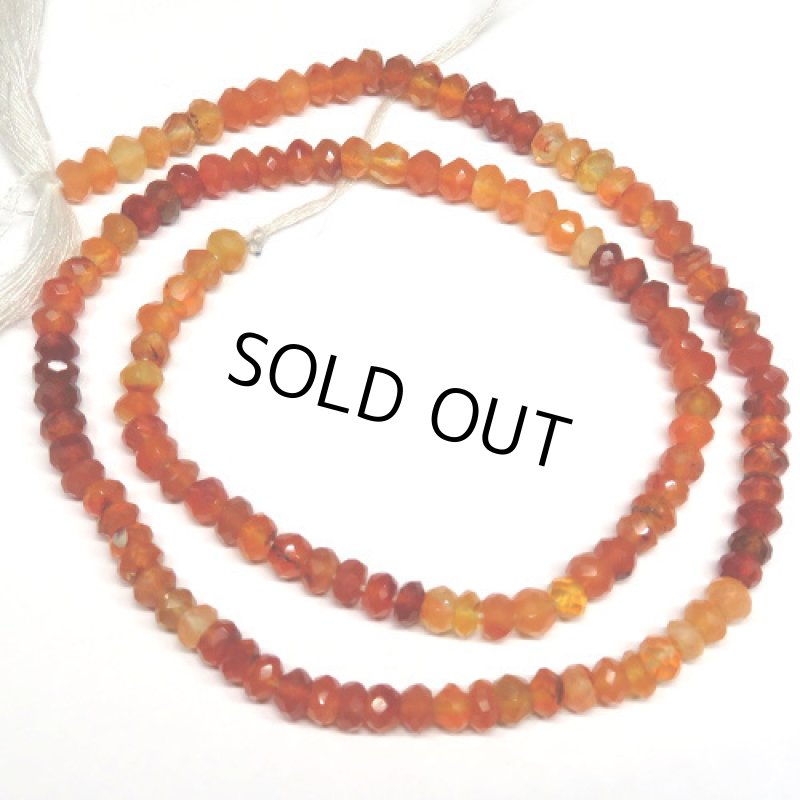 Carnelian　カーネリアン　カット玉連　4.5mm