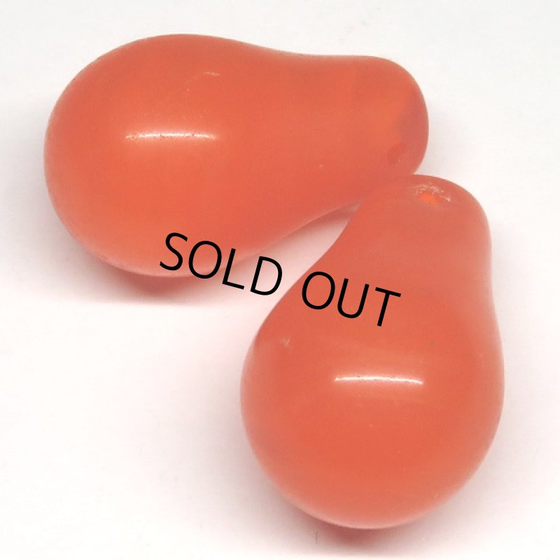 ウェディングビーズ　オレンジクリア　2個セット
