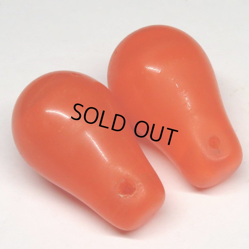 ウェディングビーズ　オレンジクリア　2個セット