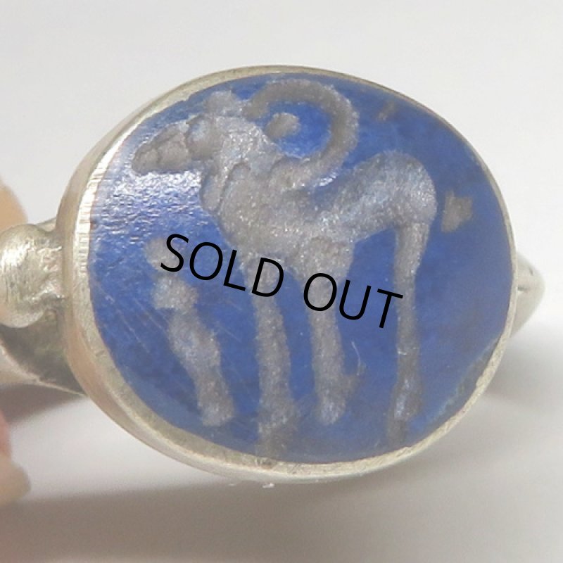 ラピスラズリ印章のシルバーリング