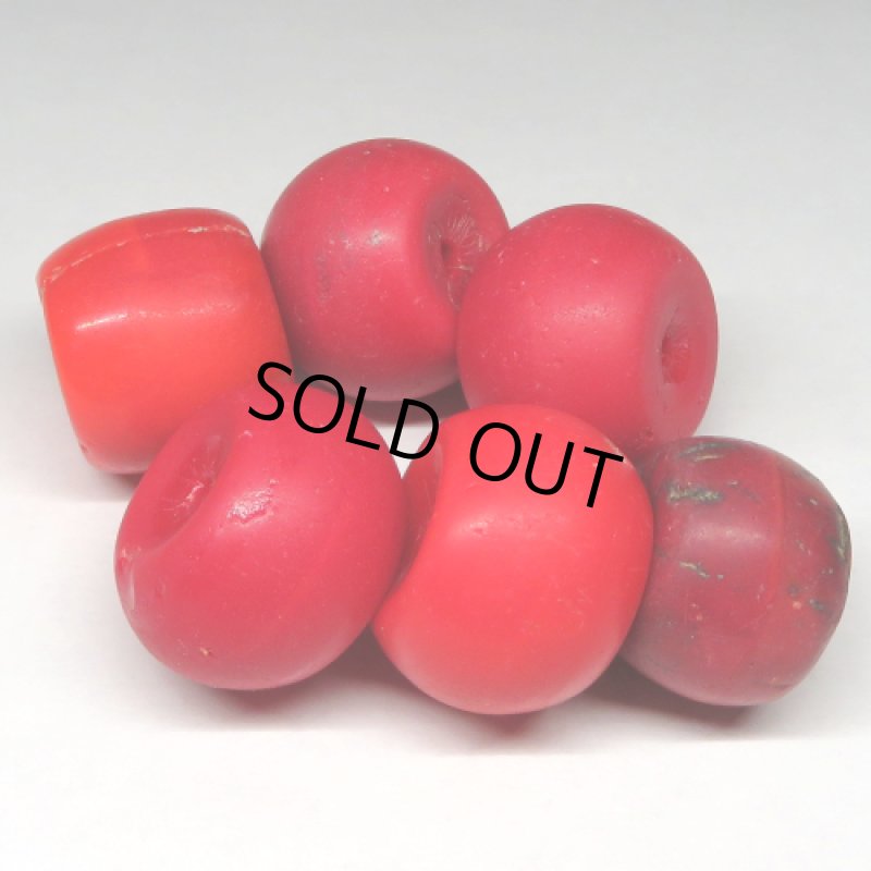 ボヘミアンレッド大型ビーズ 難あり