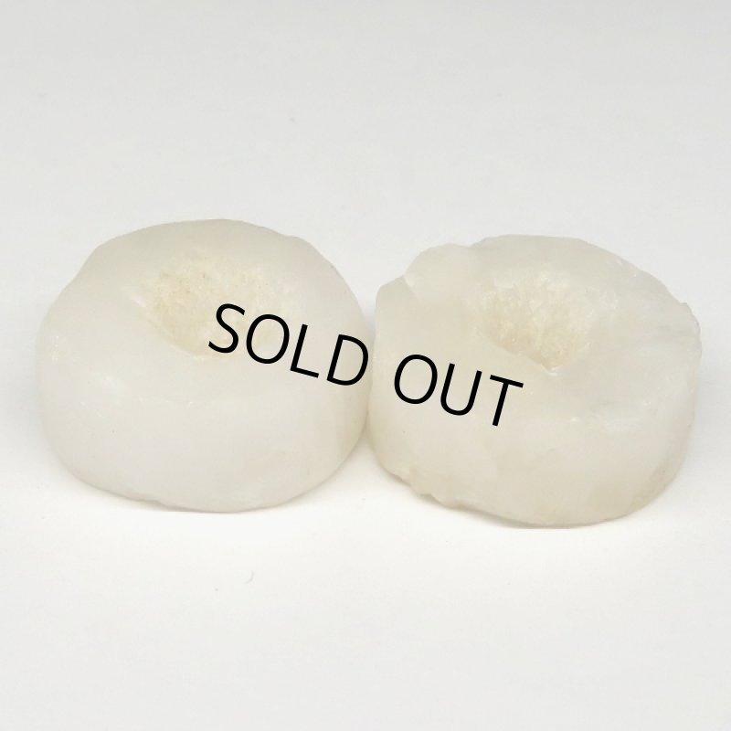 ジュンネ発掘古代乳白水晶ディスク型 2個セット