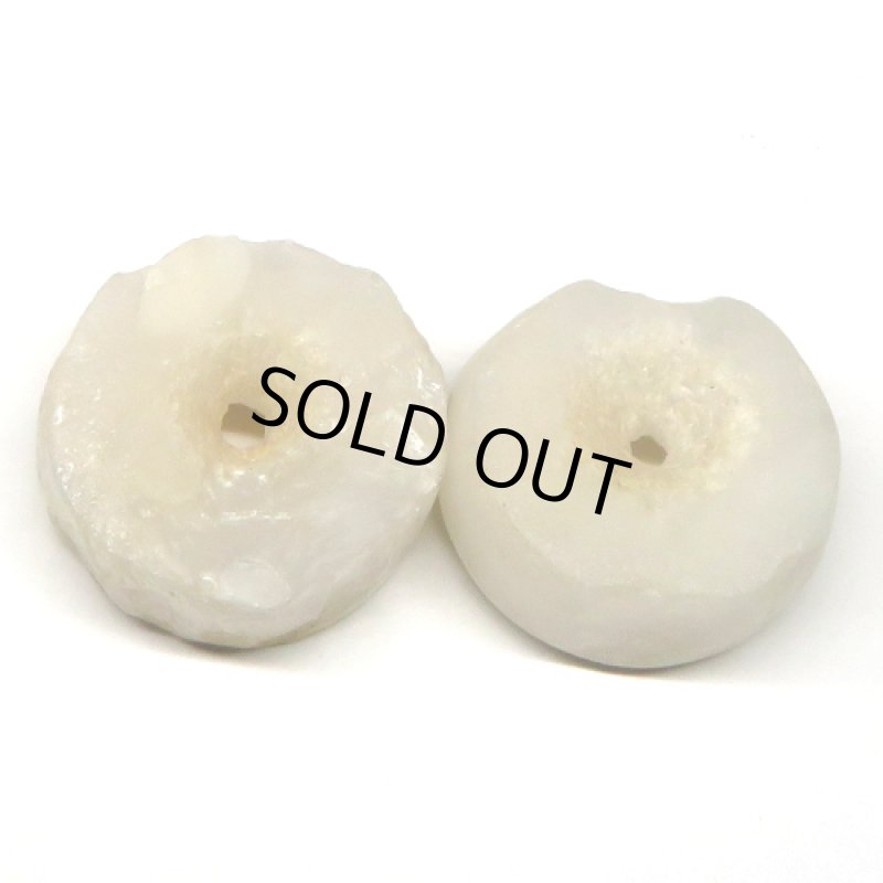 ジュンネ発掘古代乳白水晶ディスク型 2個セット