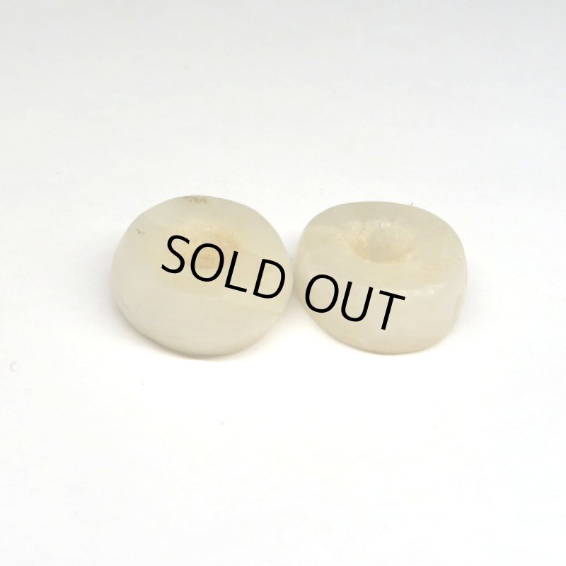 ジュンネ発掘古代乳白水晶ディスク型　2個セット