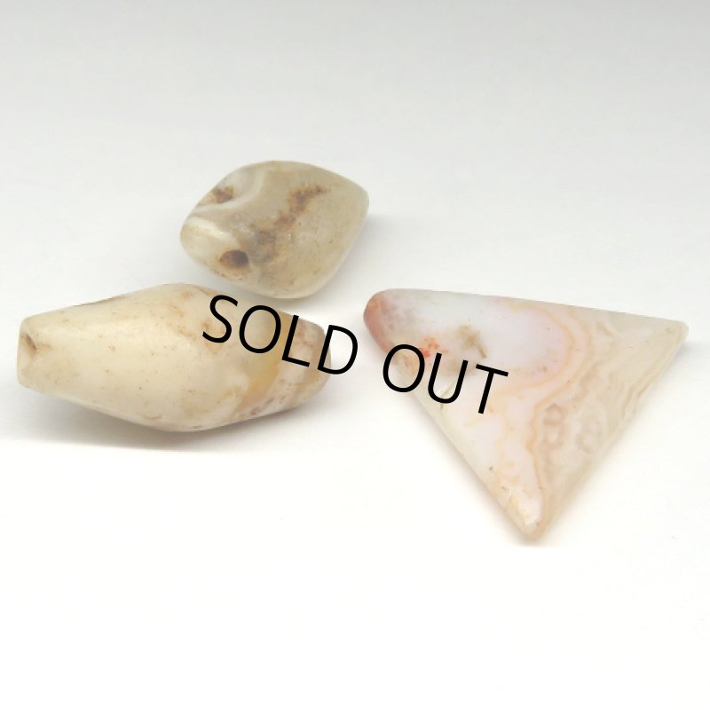 西アフリカ発掘瑪瑙 ペンダントトップ型他3個セット