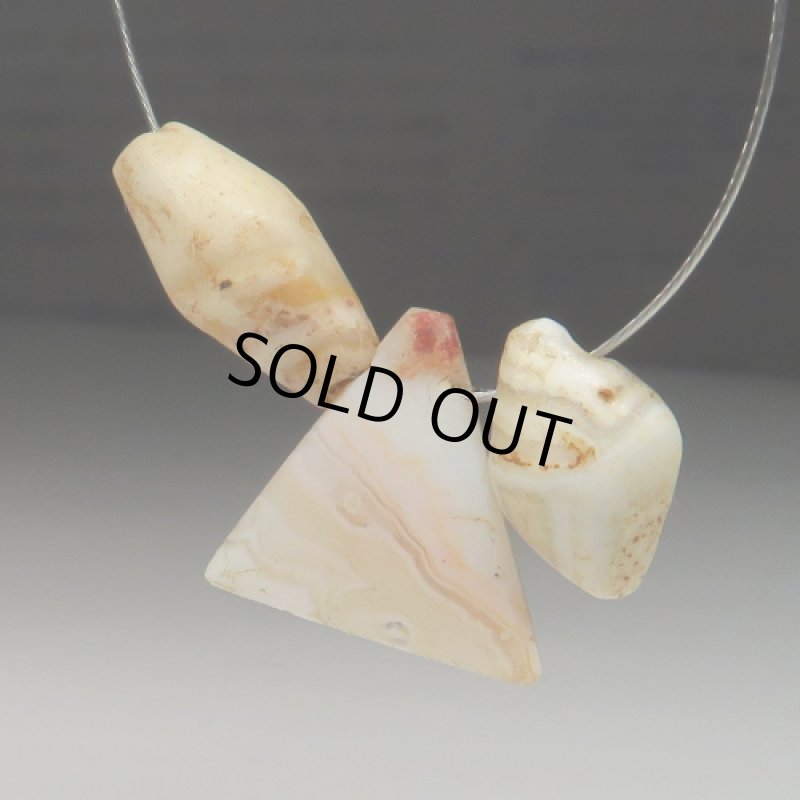 西アフリカ発掘瑪瑙 ペンダントトップ型他3個セット