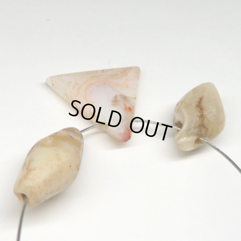 西アフリカ発掘瑪瑙 ペンダントトップ型他3個セット