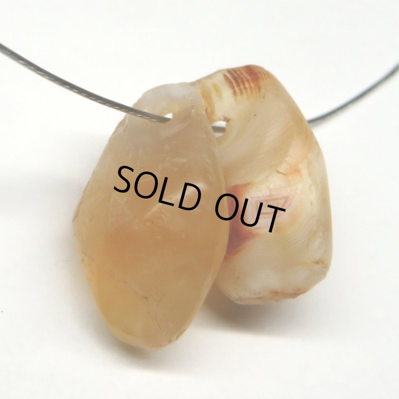 西アフリカ発掘瑪瑙 ペンダントトップ型2個セット