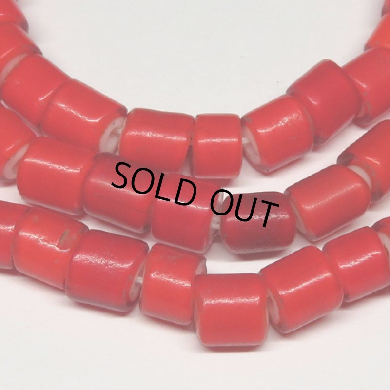 朱色チューブ型ホワイトハーツMix連