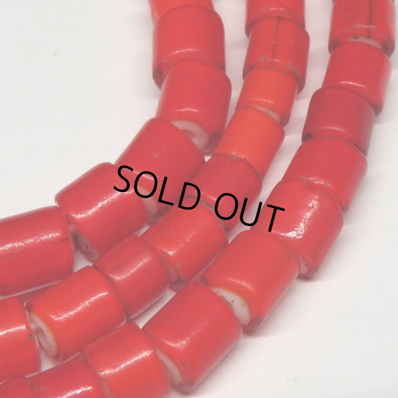 朱色チューブ型ホワイトハーツMix連