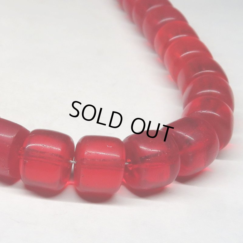 レッドクリアボヘミアン円柱形　短連